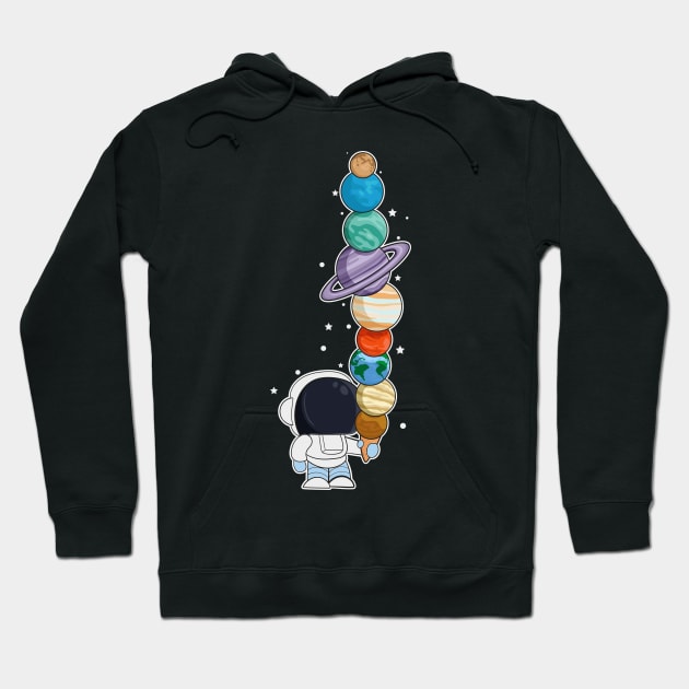 astronaut with ice cream Hoodie by PaperHead